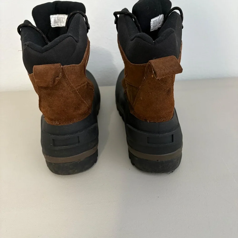Ozark Trail Mens‎ Brown Leather Rubber Winter Snow Boots MNOT4390502 Size 11